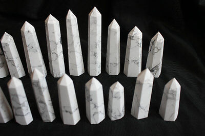 40 Pieces 2.2kg Natural White Howlite Stone Crystal Points Tower Polished Healing Wholesales