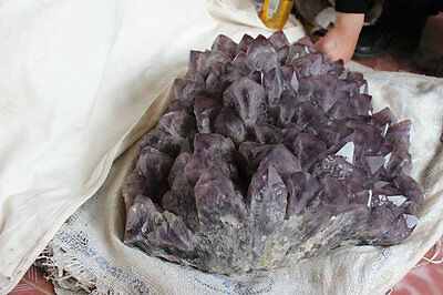 134LB 61kg Huge Raw Natural Amethyst Quartz Crystal Cluster Points Rock Specimen