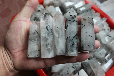 10kg 22LB Natural Quartz Crystal Black Hair Tourmaline Point Healing Wholesales Price