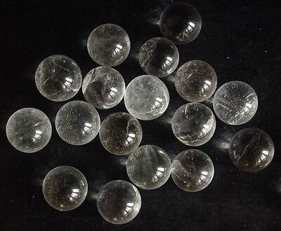 100 Pieces NATURAL CLEAR WHITE QUARTZ CRYSTAL SPHERES BALLS HEALING 23-26mm