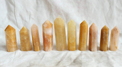 2kg 4.4LB 26 Pieces Natural Yellow Quartz Crystal Cherry Stone Point Tower Healing