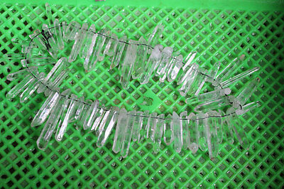 1000 Pieces Natural Clear Quartz Crystal Points With holes Pendants Polished Necklace