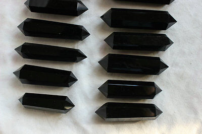 50 Pieces 2.2kg Natural Black Obsidian Crystal Double Points Wand Polished Healing