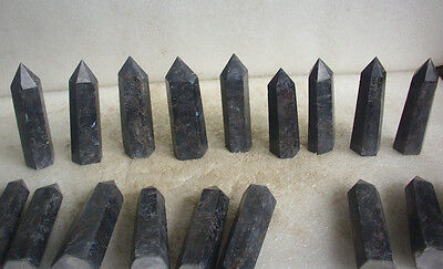 2KG  20-30 Pieces Natural Arfvedsonite & Garnet Blue Flashes Points Polished Healing,Wholesales