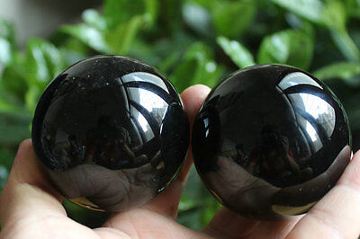 12 Pieces Natural Obsidian Crystal Spheres Balls Polished Healing 2.3-2.4" + Stands