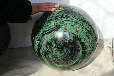 44kg 96.7LB Natural Ruby Green Zoisite Quartz Crtystal Sphere Ball Gem Stone Healing