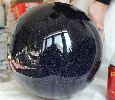 78.5LB 295mm Large Blue Goldstone Flashes Crystal Sphere Ball Polished Healing