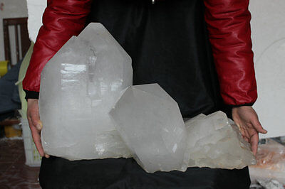 111.9LB 50.8KG LARGE RAW NATURAL WHITE CLEAR QUARTZ CRYSTAL CLUSTER POINTS Brazil