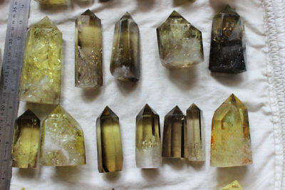 10kg 22LB Natural Rainbow Smokey Citrine Quartz Crystal Points Tower Polished Healing Bulk