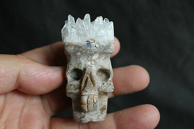 20 Pieces Natural Clear Quartz Crystal Cluster Skulls Carved Head Sculpture Healing Wholesales Lot