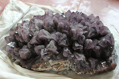 134LB 61kg Huge Raw Natural Amethyst Quartz Crystal Cluster Points Rock Specimen