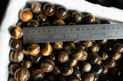 2KG 100 Pieces Natural Small Tiger eye quartz crystal Sphere Ball healing 20-26mm