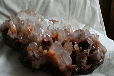 17KG 37.4LB NATURAL RED PHANTOM GHOST CLEAR QUARTZ CRYSTAL CLUSTER POINTS ORIGINAL