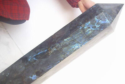 28.5KG 62.75LB 27.3" Huge Natural Rainbow Labradorite Gem Stone Crystal Point Healing