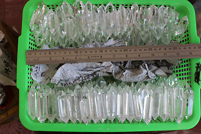 5kg 11LB Natural Clear Quartz Crystal Double Points Wands Healing Brazil Wholesales