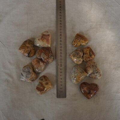 4.6KG 10LB 60Pcs Natural Crazy Agate Carnelian Quartz Crystal Heart Carved Healing