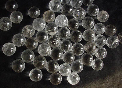 100 Pieces NATURAL CLEAR WHITE QUARTZ CRYSTAL SPHERES BALLS HEALING 23-26mm