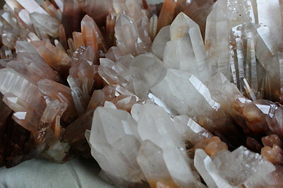 17KG 37.4LB NATURAL RED PHANTOM GHOST CLEAR QUARTZ CRYSTAL CLUSTER POINTS ORIGINAL