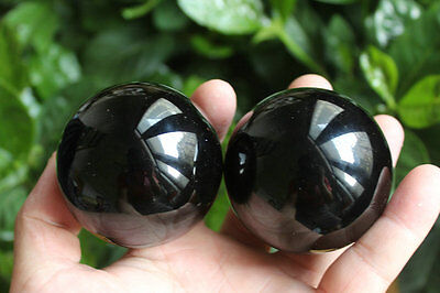 12 Pieces Natural Obsidian Crystal Spheres Balls Polished Healing 2.3-2.4" + Stands