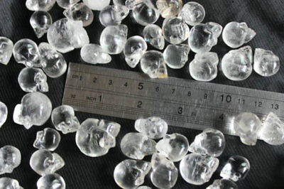 100 Pieces Tiny Natural Clear Quartz Crystal Skulls Carved by hand From China 15-25mm