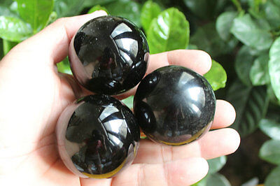 12Pcs Natural Obsidian Crystal Spheres Balls Polished Healing 1.9-2.0" + Stands