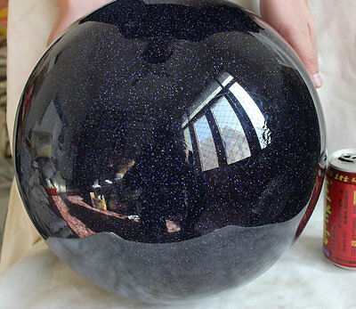 78.5LB 295mm Large Blue Goldstone Flashes Crystal Sphere Ball Polished Healing