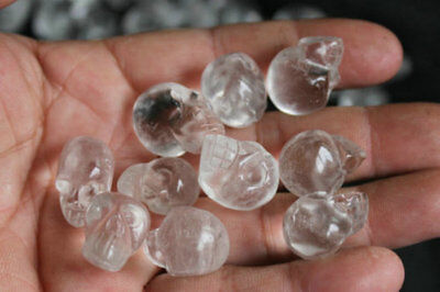 100 Pieces Tiny Natural Clear Quartz Crystal Skulls Carved by hand From China 15-25mm