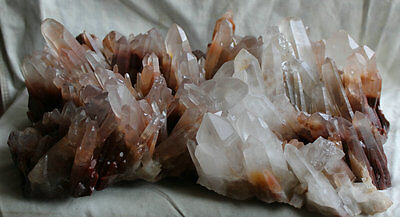 17KG 37.4LB NATURAL RED PHANTOM GHOST CLEAR QUARTZ CRYSTAL CLUSTER POINTS ORIGINAL