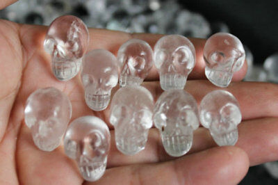 100 Pieces Tiny Natural Clear Quartz Crystal Skulls Carved by hand From China 15-25mm