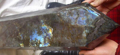 28.5KG 62.75LB 27.3" Huge Natural Rainbow Labradorite Gem Stone Crystal Point Healing