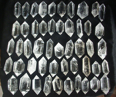 2.7KG 50Pcs NATURAL CLEAR QUARTZ CRYSTAL DOUBLE POINTS POLISHED HEALING.Wholesales Price