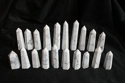 40 Pieces 2.2kg Natural White Howlite Stone Crystal Points Tower Polished Healing Wholesales