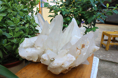 55kg 122LB HUGE NATURAL WHITE CLEAR QUARTZ CRYSTAL CLUSTER POINTS ORIGINAL Brazil