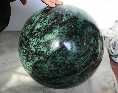 44kg 96.7LB Natural Ruby Green Zoisite Quartz Crtystal Sphere Ball Gem Stone Healing