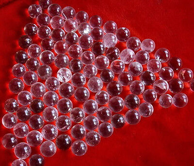 100 NATURAL CLEAR QUARTZ CRYSTAL SPHERES BALLS POLISHED HEALING 19-21mm