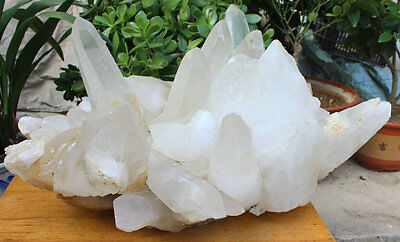 55kg 122LB HUGE NATURAL WHITE CLEAR QUARTZ CRYSTAL CLUSTER POINTS ORIGINAL Brazil