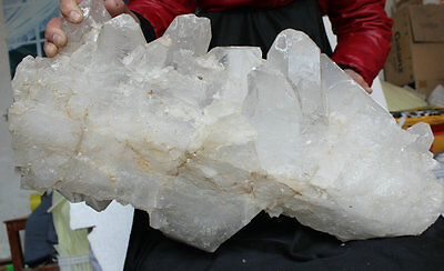 111.9LB 50.8KG LARGE RAW NATURAL WHITE CLEAR QUARTZ CRYSTAL CLUSTER POINTS Brazil