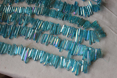 2.6KG 350Pcs Rainbow Aqua Aura Quartz Crystal Point Titanium Coating Pendant Necklace