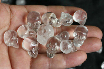 100 Pieces Tiny Natural Clear Quartz Crystal Skulls Carved by hand From China 15-25mm