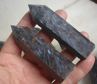 2KG  20-30 Pieces Natural Arfvedsonite & Garnet Blue Flashes Points Polished Healing,Wholesales