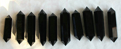 50 Pieces 2.2kg Natural Black Obsidian Crystal Double Points Wand Polished Healing