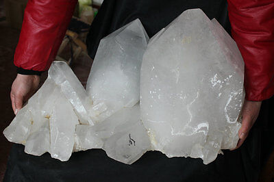 111.9LB 50.8KG LARGE RAW NATURAL WHITE CLEAR QUARTZ CRYSTAL CLUSTER POINTS Brazil