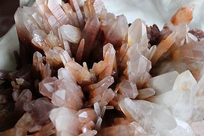 17KG 37.4LB NATURAL RED PHANTOM GHOST CLEAR QUARTZ CRYSTAL CLUSTER POINTS ORIGINAL