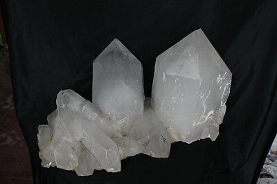 111.9LB 50.8KG LARGE RAW NATURAL WHITE CLEAR QUARTZ CRYSTAL CLUSTER POINTS Brazil