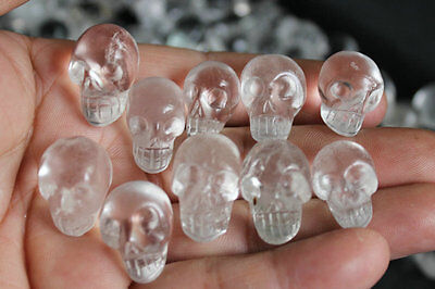 20 Pieces Tiny Natural Clear Quartz Crystal Skulls Carved by hand From China