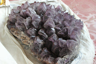 134LB 61kg Huge Raw Natural Amethyst Quartz Crystal Cluster Points Rock Specimen