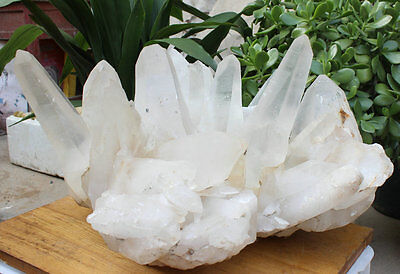 55kg 122LB HUGE NATURAL WHITE CLEAR QUARTZ CRYSTAL CLUSTER POINTS ORIGINAL Brazil