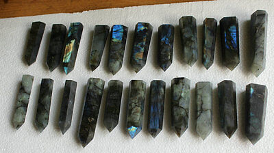 2KG 30Pcs 4.4LB Natural Rainbow Labradorite Gem Stone Crystal Points Polished Healing