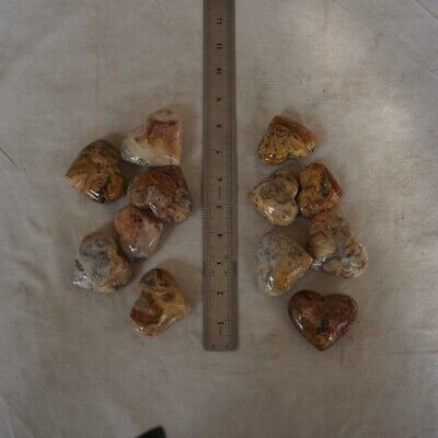 4.6KG 10LB 60Pcs Natural Crazy Agate Carnelian Quartz Crystal Heart Carved Healing