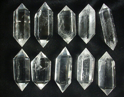 2.7KG 50Pcs NATURAL CLEAR QUARTZ CRYSTAL DOUBLE POINTS POLISHED HEALING.Wholesales Price